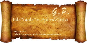 Gáspár Petrónia névjegykártya